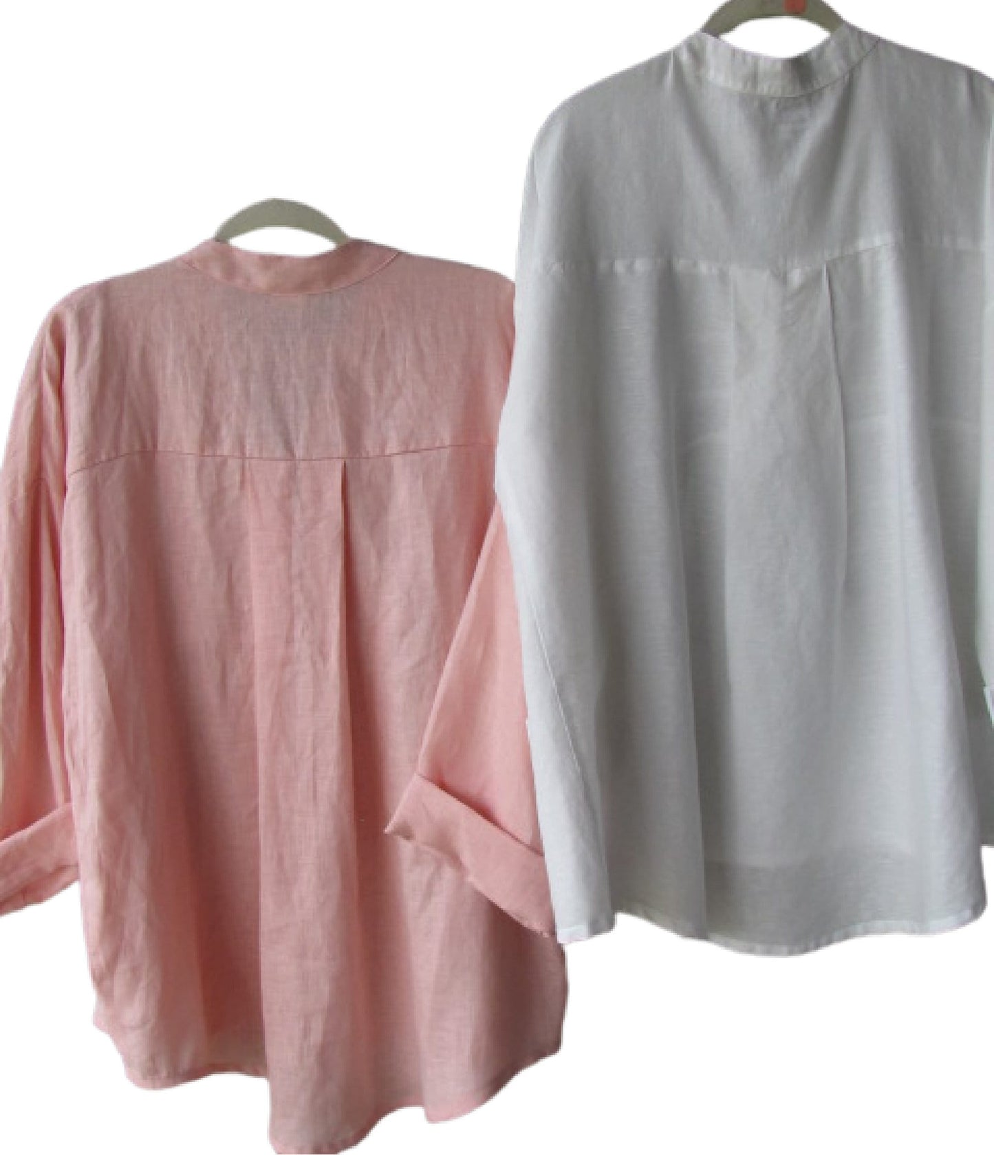 Linen Tunic Top, 3/4 Sleeve, Loose Fit (Fits up to Size 16)