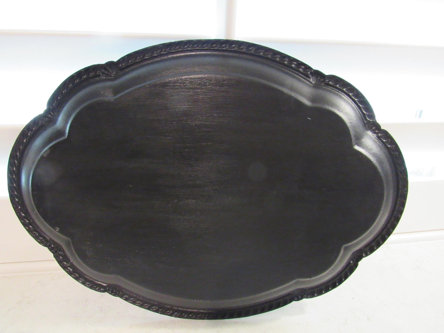 Black and red tole tray style tray