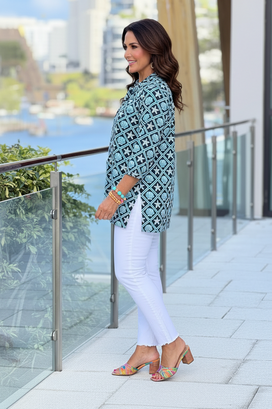 Lulu-B Coastal Seashell & Starfish Print Tunic | UPF 50+