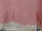 Ladies 100% Pink Linen Ruffle Rosie Top with Venise Lace