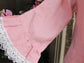 Ladies 100% Pink Linen Ruffle Rosie Top with Venise Lace