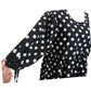 Polka Dot Cotton Tunic Dress, Empire Waist Tie, 3/4 Sleeve