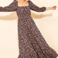 Reversible Floral Wide Flare Maxi Dress - Midnight
