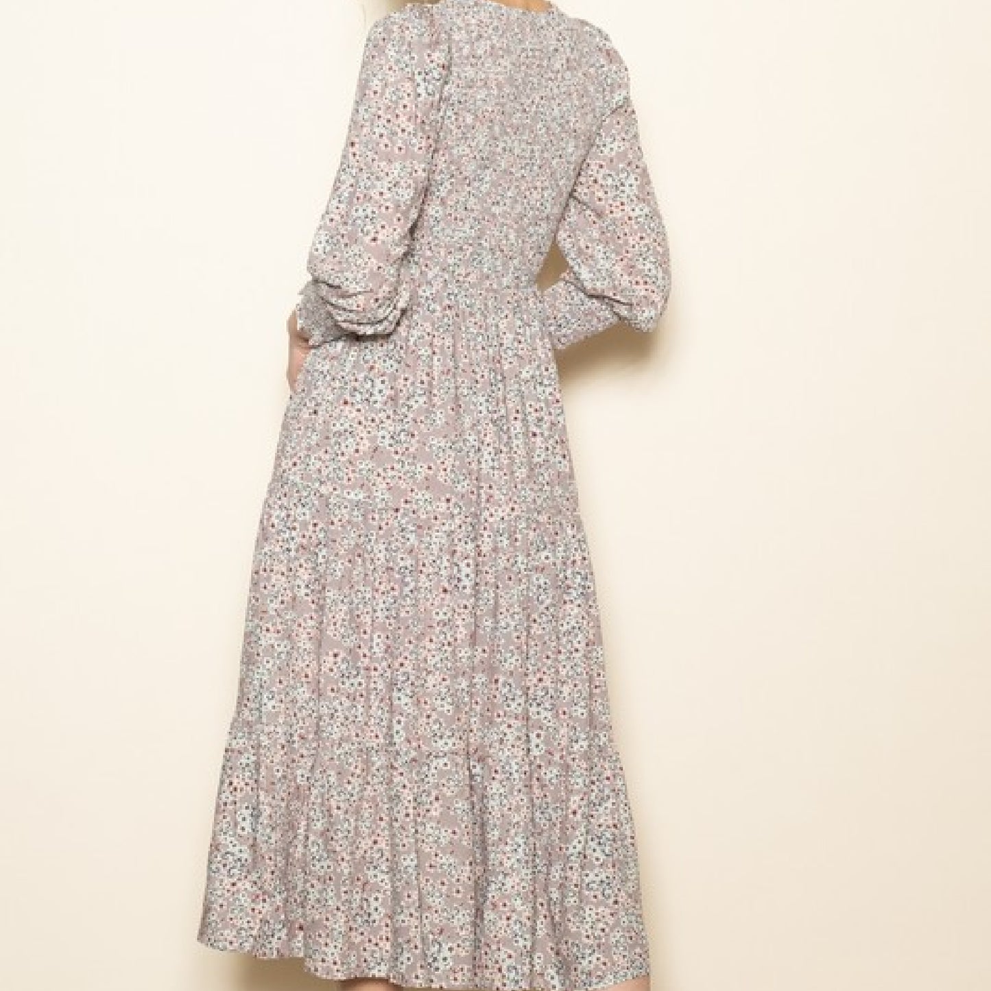 Blossom Floral Smocked Tiered Midi Dress