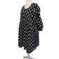 Polka Dot Cotton Tunic Dress, Empire Waist Tie, 3/4 Sleeve