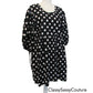 Polka Dot Cotton Tunic Dress, Empire Waist Tie, 3/4 Sleeve