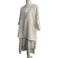 Handmade Linen Tunic Top – Pale Yellow 3/4 Sleeve, One Size