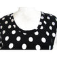 Polka Dot Cotton Tunic Dress, Empire Waist Tie, 3/4 Sleeve