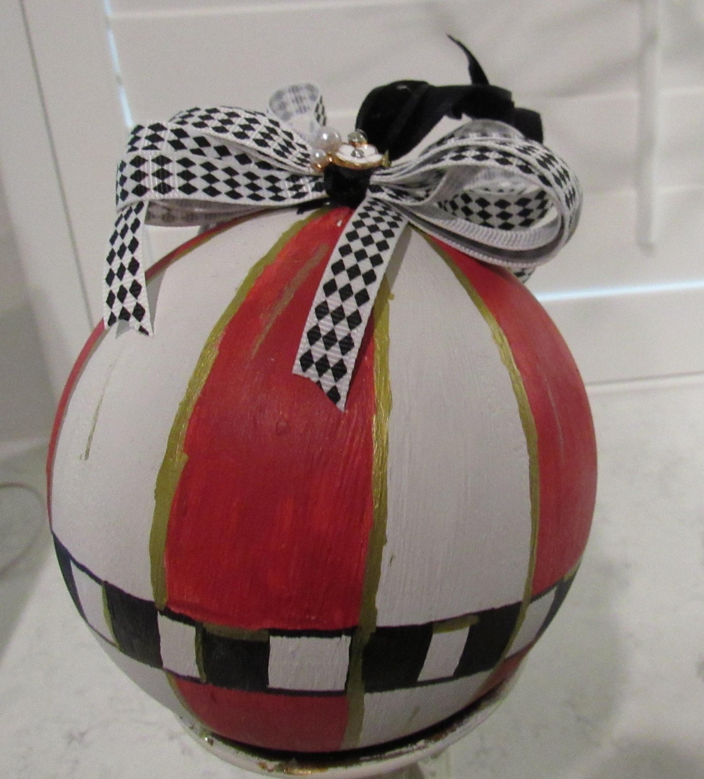 Whimsical handpainted large christmas baubles