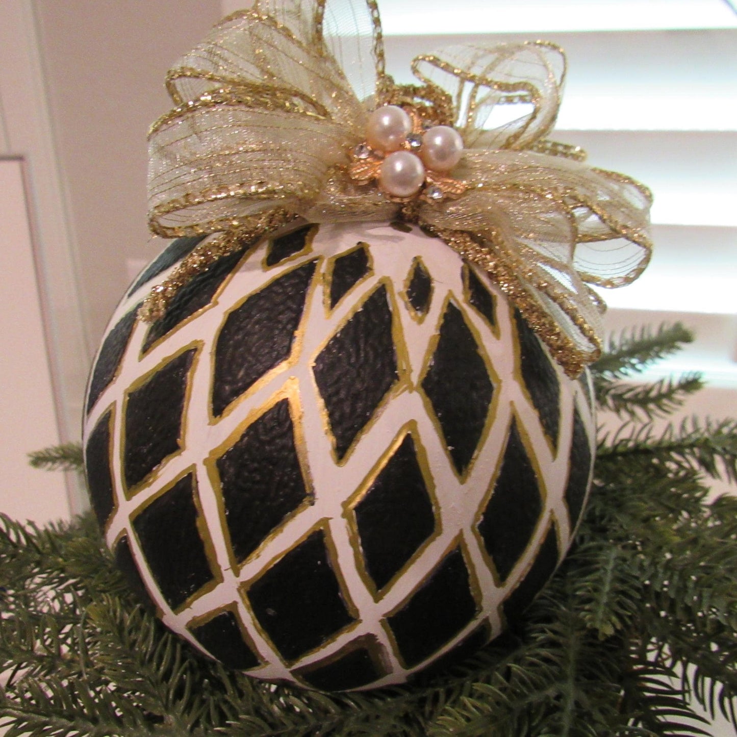 Whimsical handpainted large christmas baubles