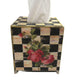 Harlequin & Floral Handmade Wood Tissue Box Cover