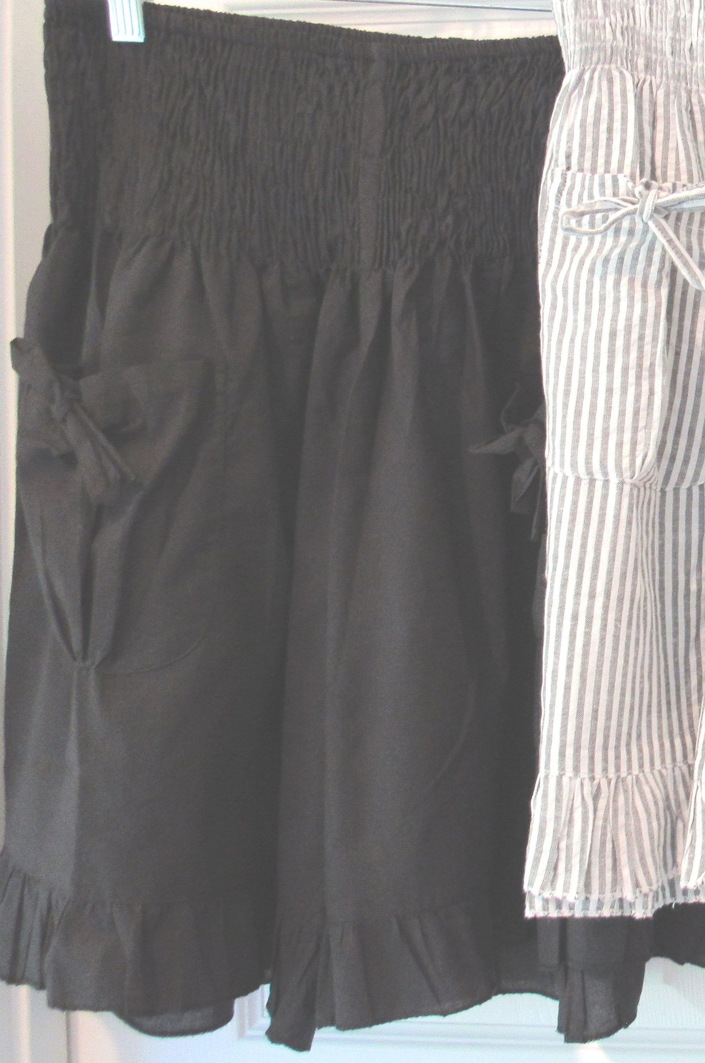 Cotton Shorts, Ruffle Legs, Tie Pockets, One Size, loose fitting