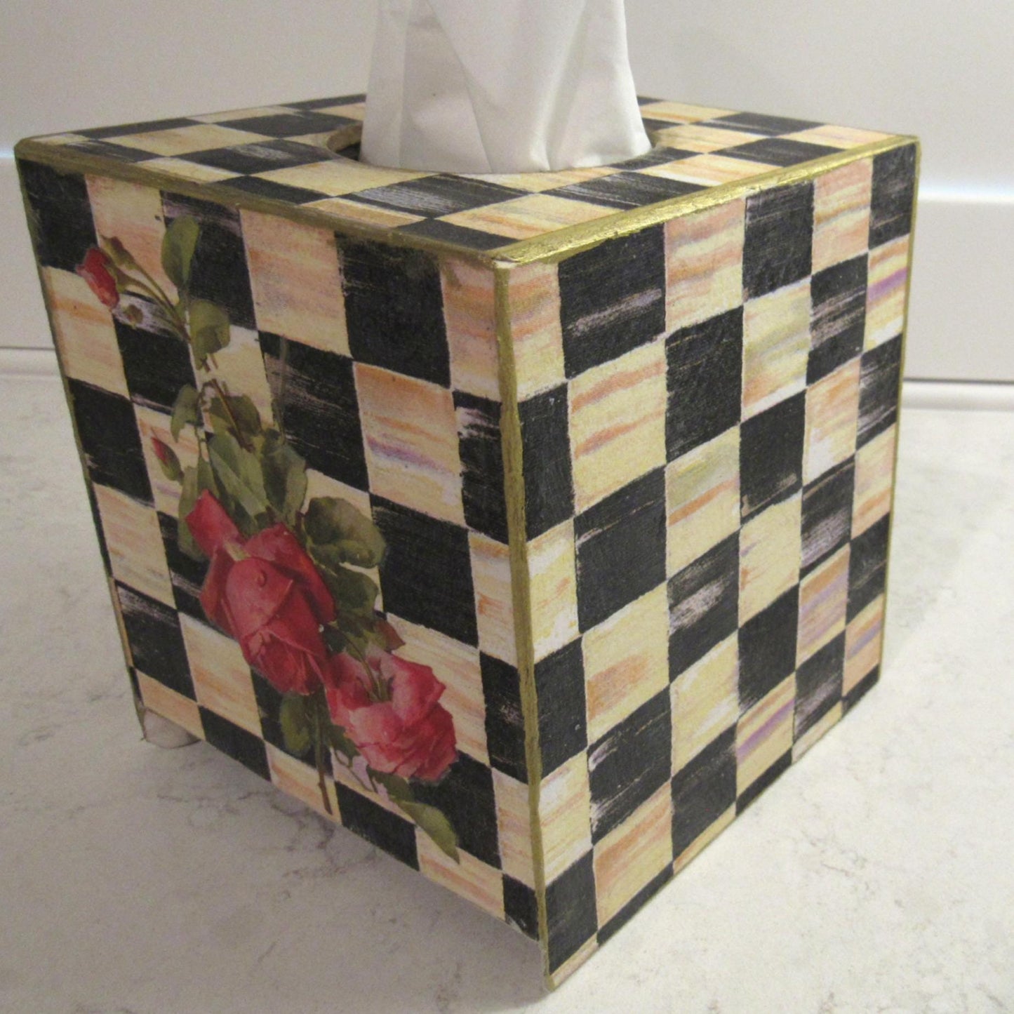 Hand crafted Wood tissue box cover