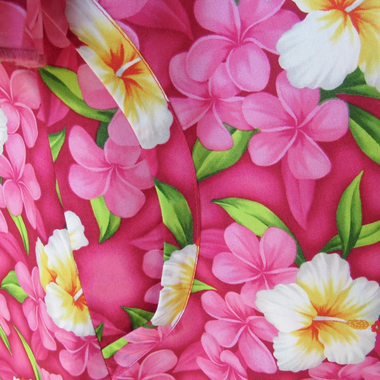 Hot Pink Floral Tunic Dress - Short Ruffle Sleeve Cotton Dress with Ruffle Hem & Pockets (XS)