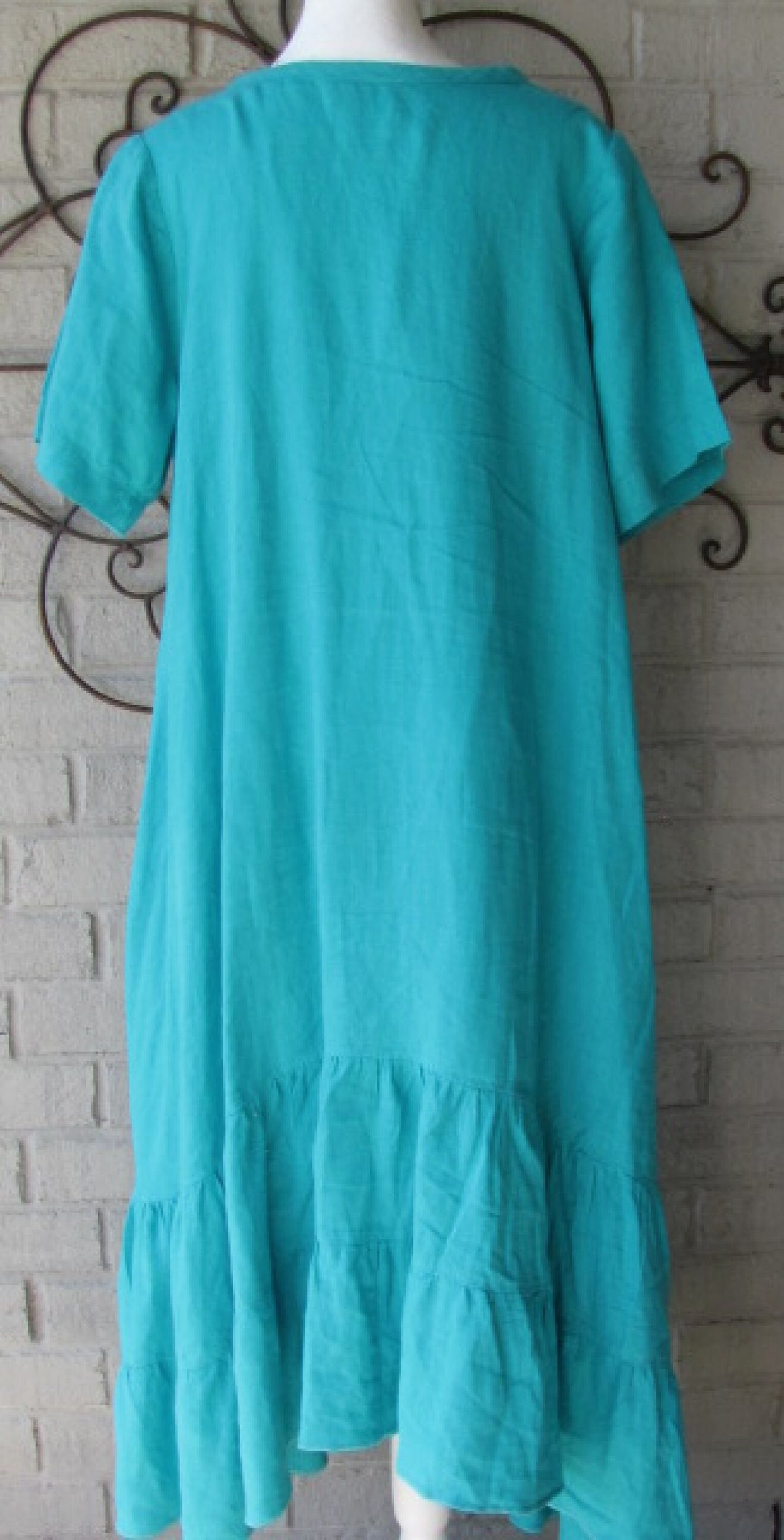 Linen Boho Dress with Ruffled Hem - Sassy Rags Collection