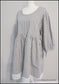 Cotton Ticking Tunic Dress - 3/4 Sleeve, Empire Waist, Eyelet Lace - Made in USA