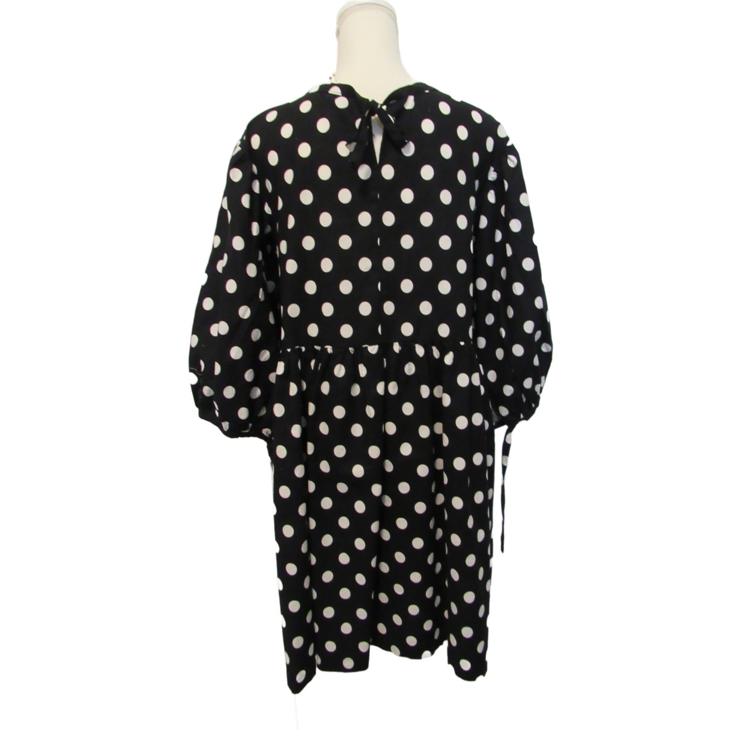 Black and White Polka Dot Cotton Tunic Dress - Penelope