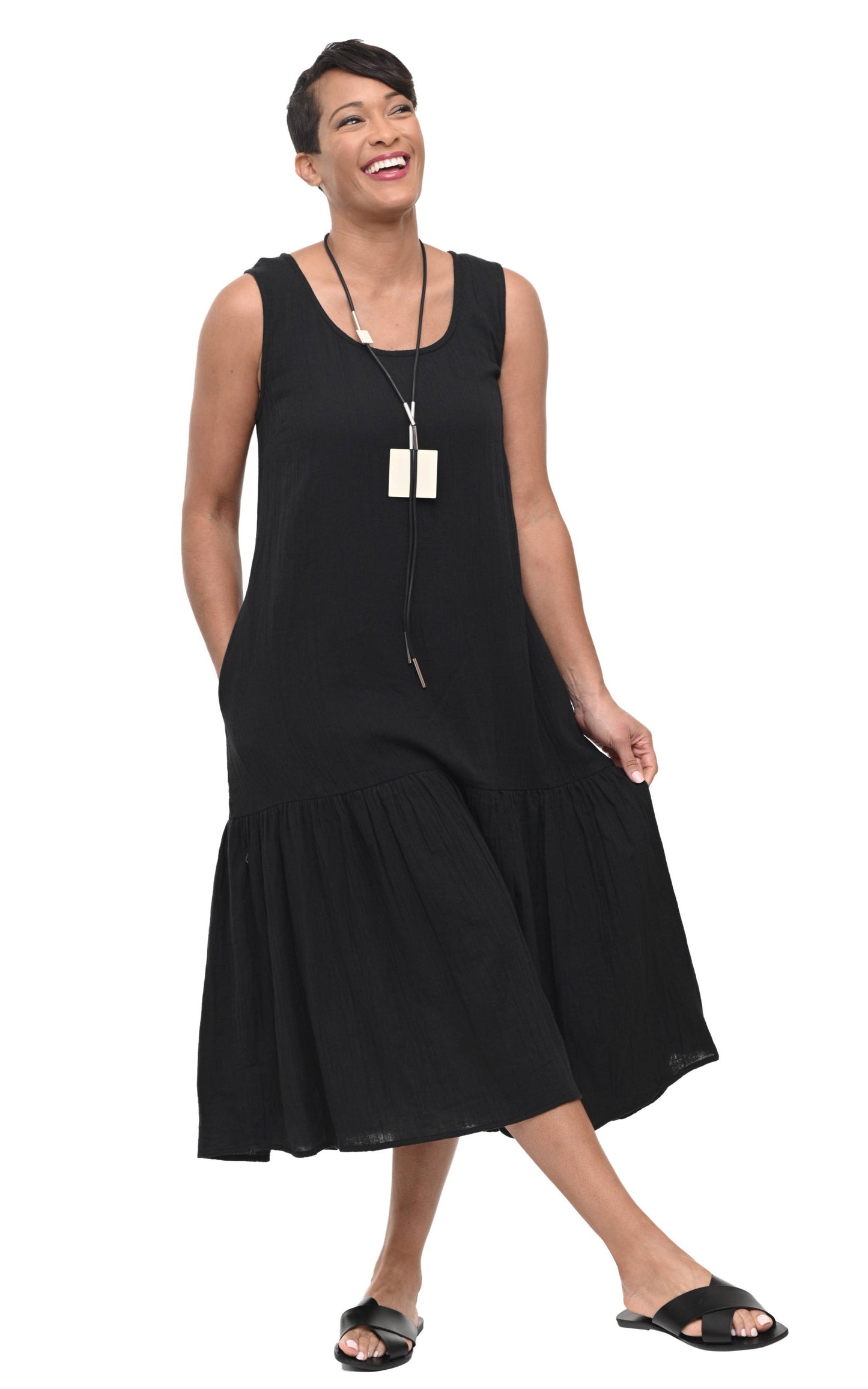 Yvette Midi Dress in Black