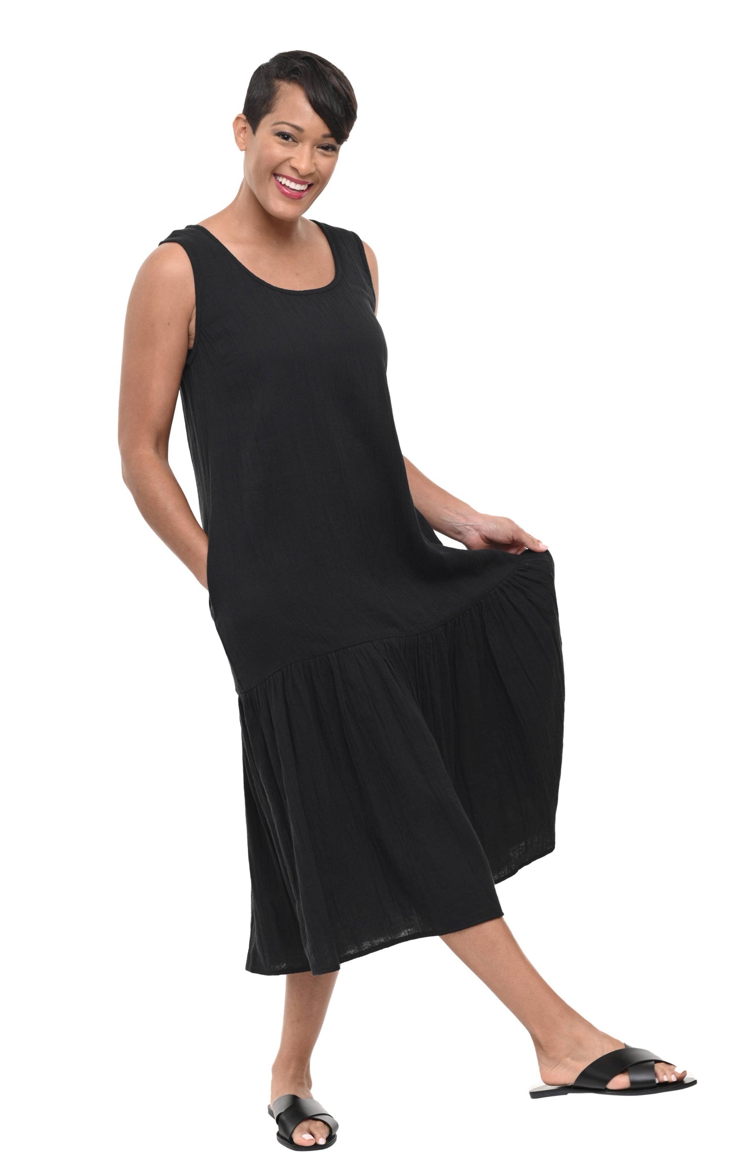 Yvette Midi Dress in Black