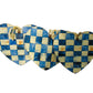 Handmade Blue & Cream Checkered Heart Decor - Set of 3