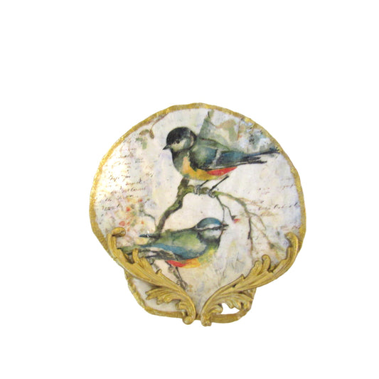Hand-Crafted Songbird Shell Trinket Dish - Vintage Inspired Jewelry Holder