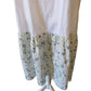 White Cotton Tank Slip Dress with Green Floral Ruffle