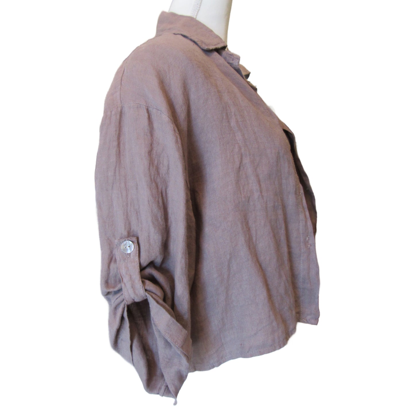 Cropped Italian Linen Jacket | Mocha