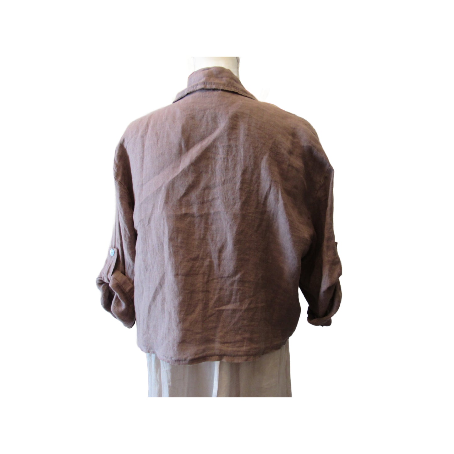 Cropped Italian Linen Jacket | Mocha
