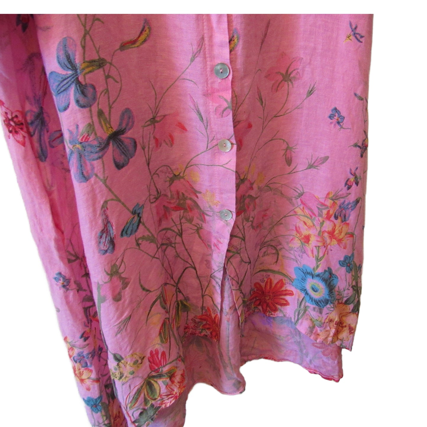 Italian Linen Floral Duster Dress
