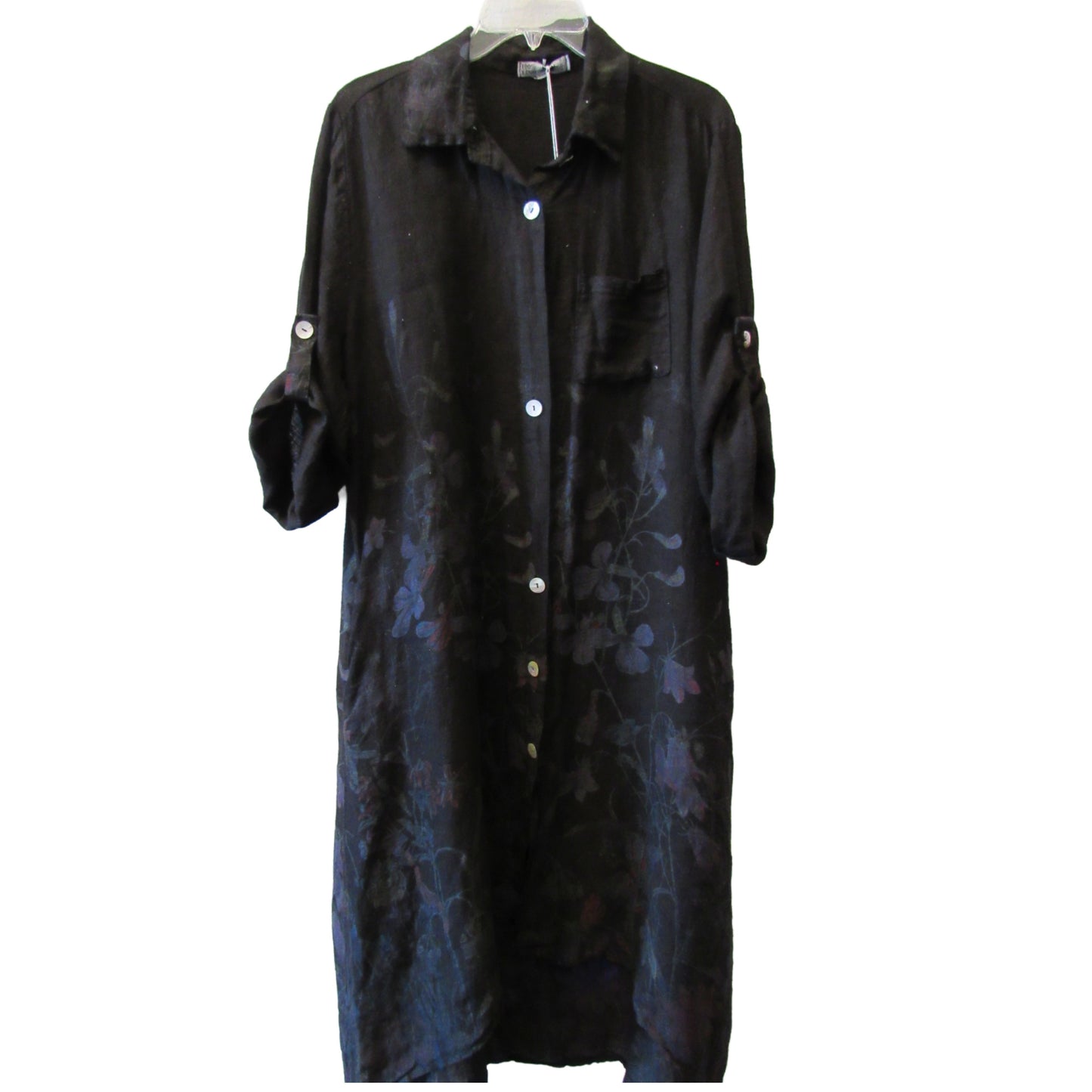 Italian Linen Floral Duster Dress