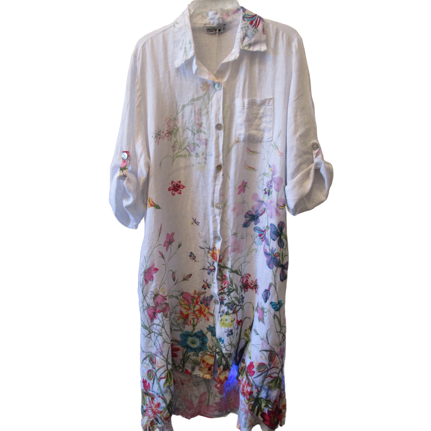 Italian Linen Floral Duster Dress