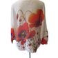 Loowie Red Poppy Floral Knit Sweater - One Size