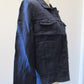 Lulu-B Navy Linen Frayed-Edge Button-Front Jacket