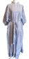 Blue floral block print dress with matching tie sash
