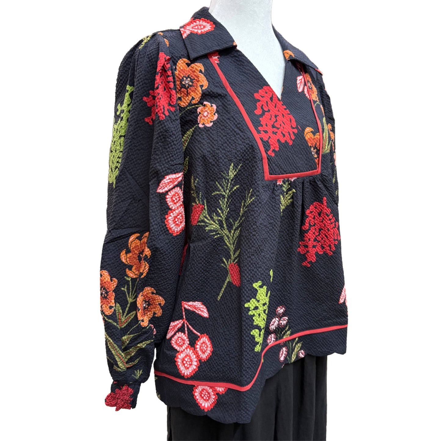 3/4 quarter sleeve floral print top