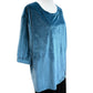 L&B Life Luxe Velvet Top: Teal Turquoise with Gathered Sleeves
