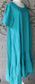 Turquoise Linen Boho Midi Dress with Tiered Ruffle Hem - Sassy Rags