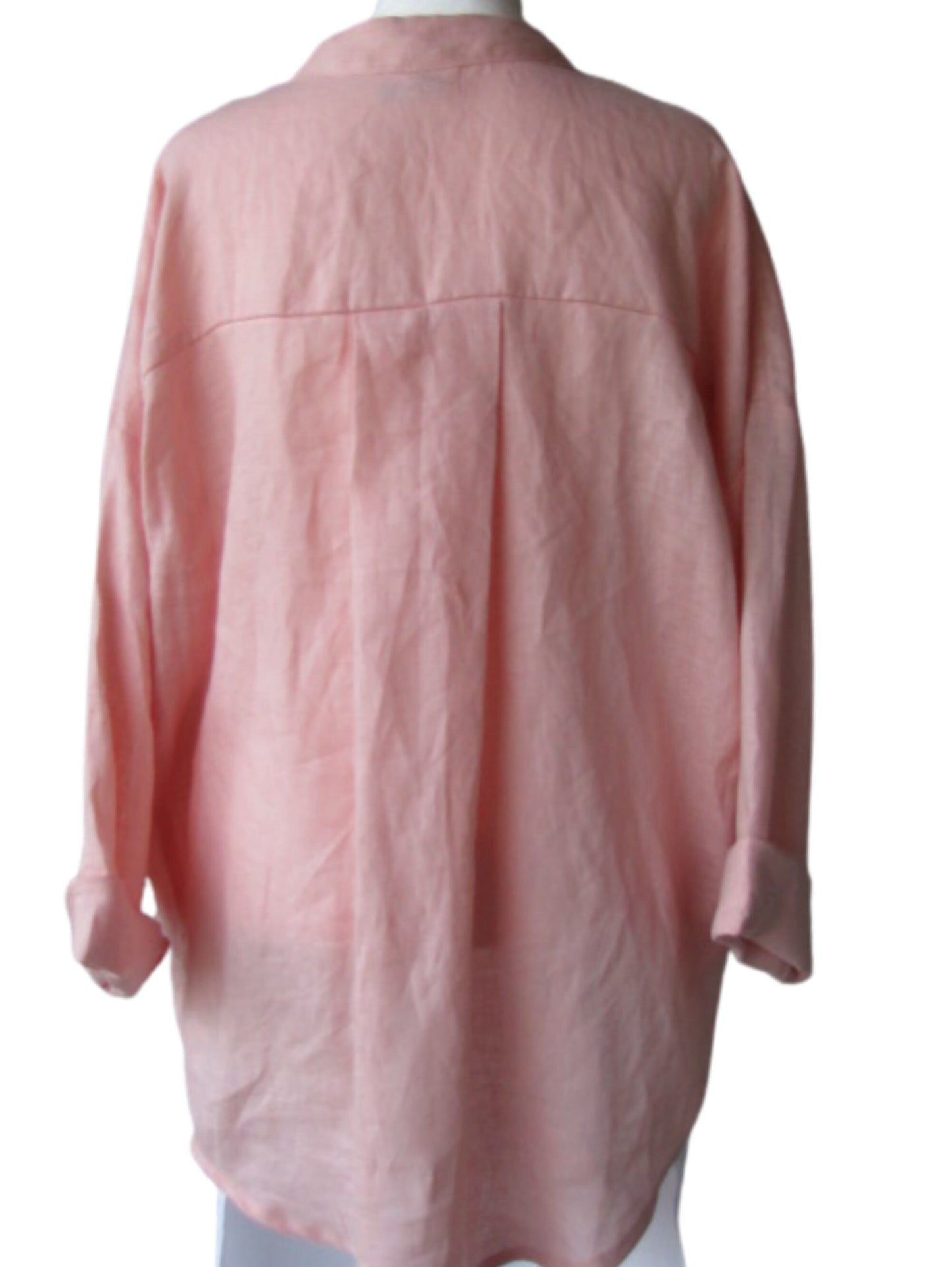 Linen Tunic Top, 3/4 Sleeve, Loose Fit (Fits up to Size 16)