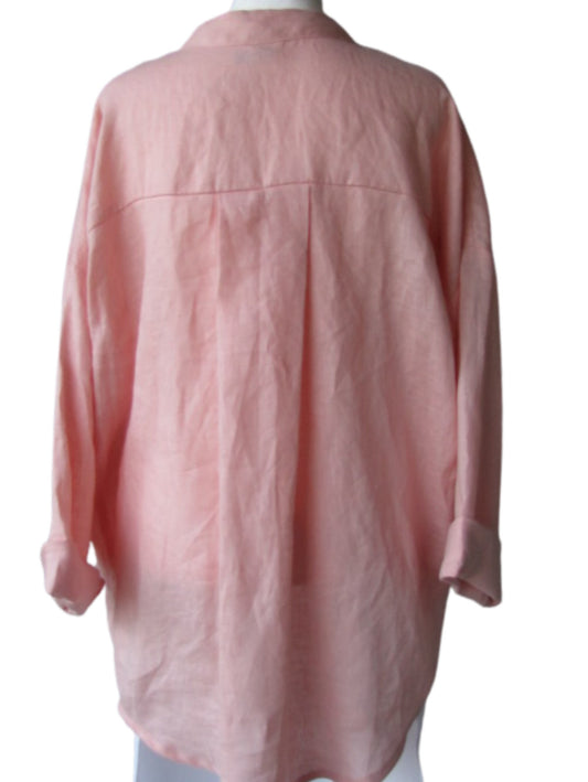 Linen Tunic Top, 3/4 Sleeve, Loose Fit (Fits up to Size 16)