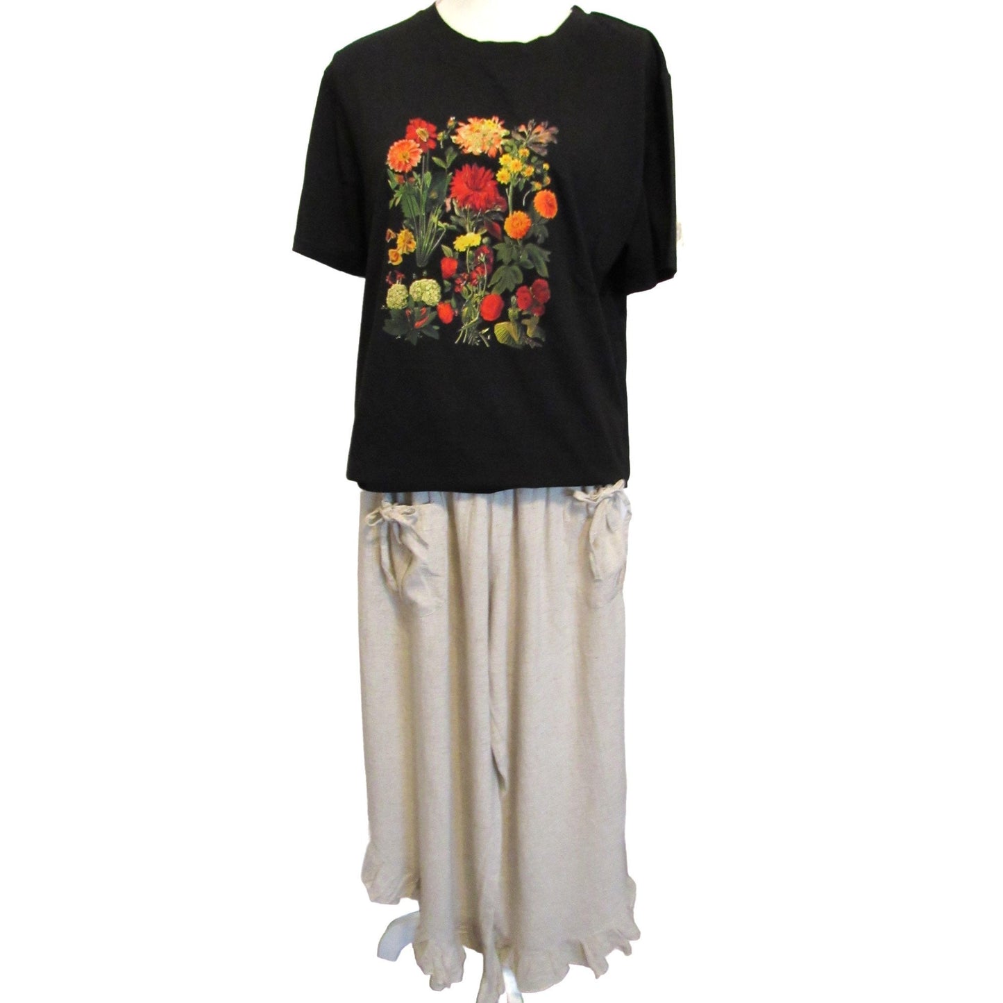 Wide Leg Linen Pants: Bohemian Style with Pockets