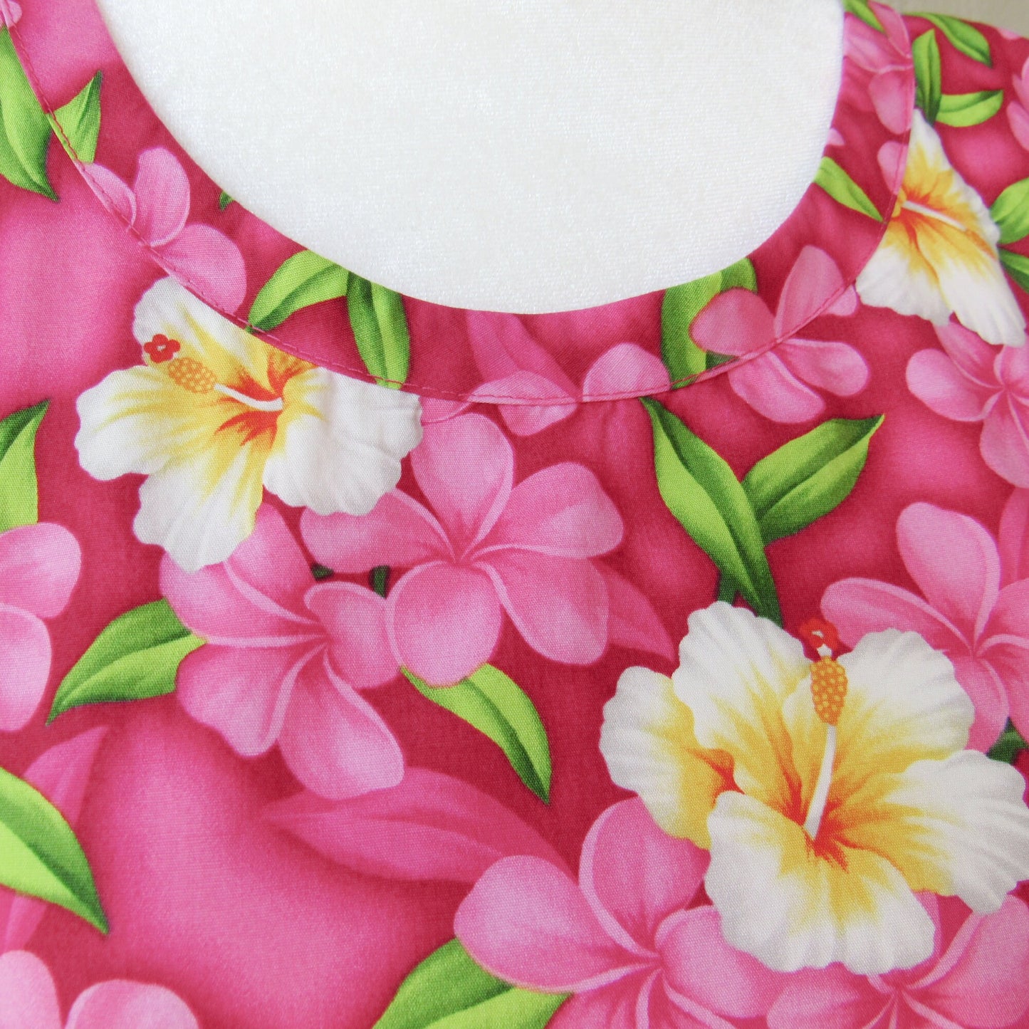 Hot Pink Floral Tunic Dress - Short Ruffle Sleeve Cotton Dress with Ruffle Hem & Pockets (XS)