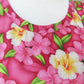 Hot Pink Floral Tunic Dress - Short Ruffle Sleeve Cotton Dress with Ruffle Hem & Pockets (XS)