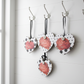 Handmade Black & White Heart Decor with Red Roses - Set of 3