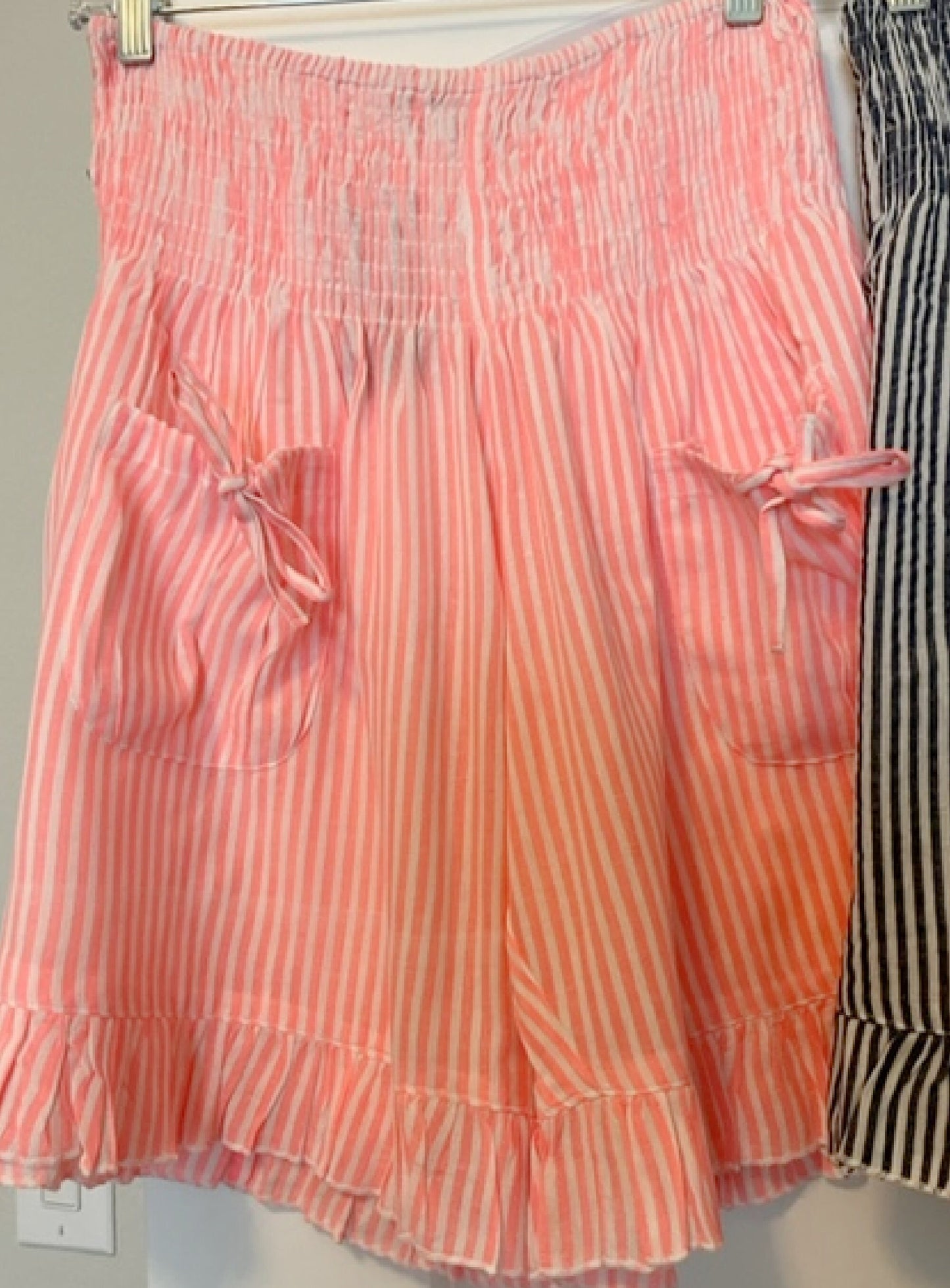 Cotton Shorts, Ruffle Legs, Tie Pockets, One Size, loose fitting