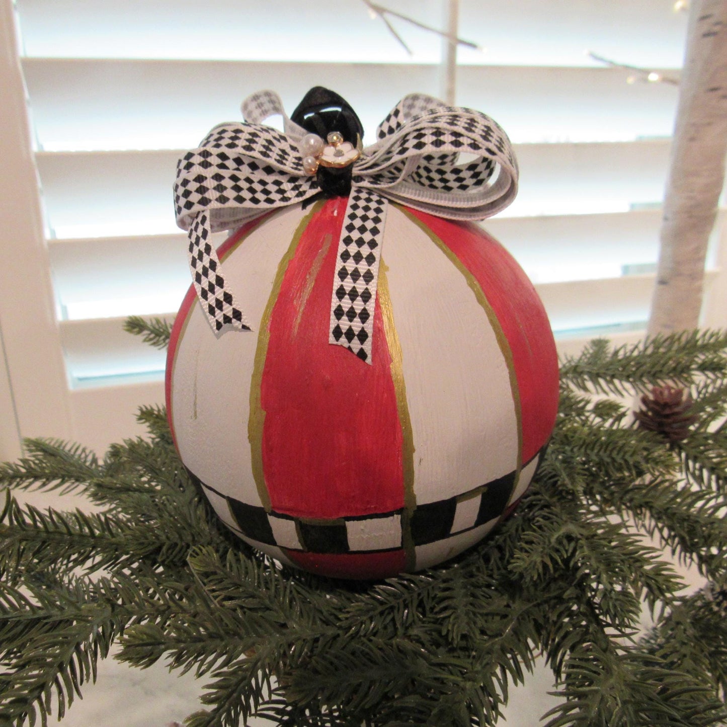 Whimsical handpainted large christmas baubles