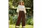 Cotton Wide Leg Bloomer Pants - Solid Colors with Elastic Waist & Tie Pockets