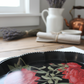 Black and red tole tray style tray