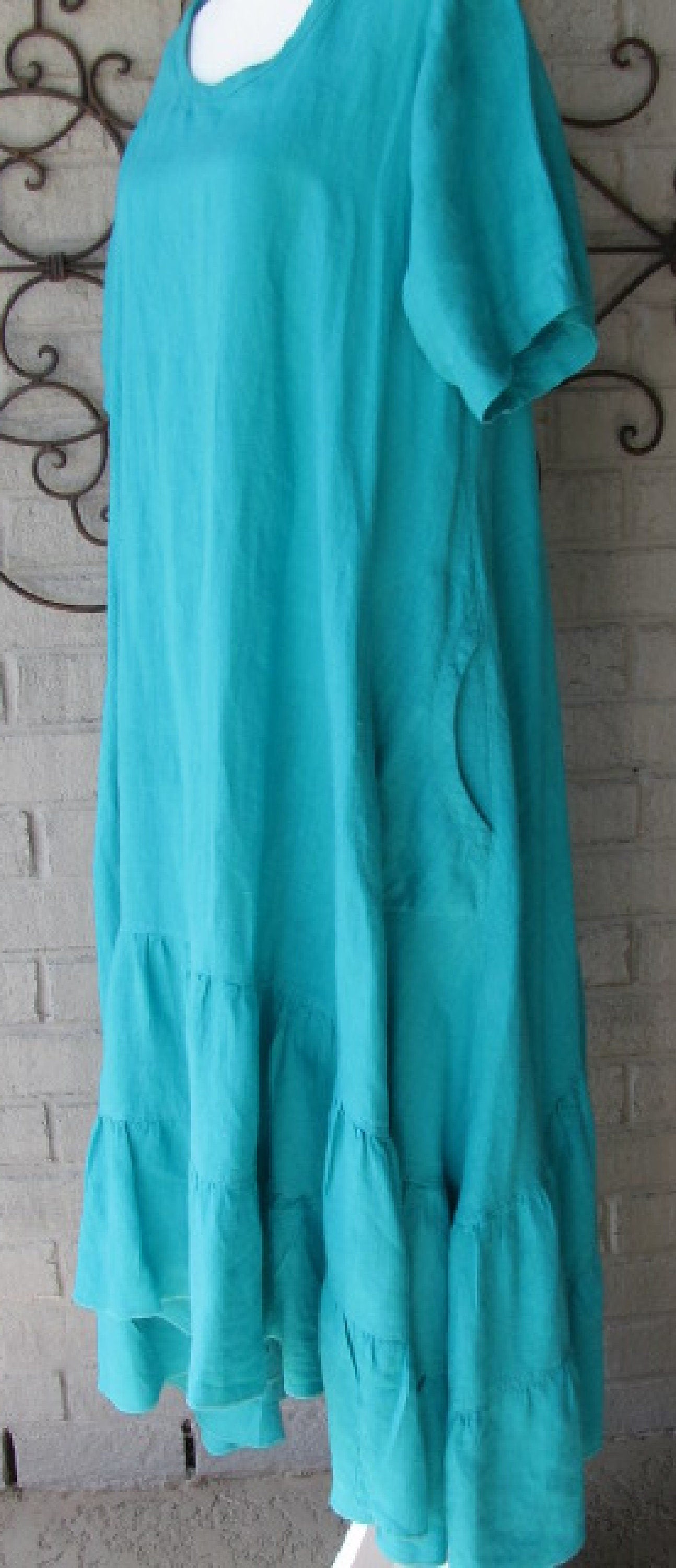 Linen Boho Dress with Ruffled Hem - Sassy Rags Collection