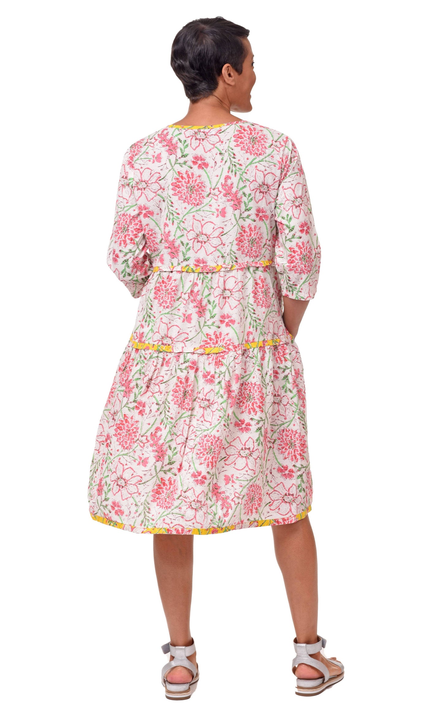 Hayley Tiered Dress in Paradise print