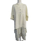 Handmade Linen Tunic Top – Pale Yellow 3/4 Sleeve, One Size